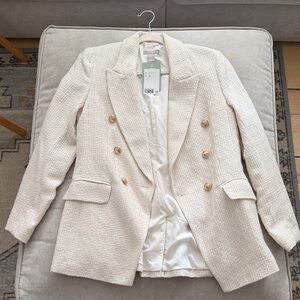 H&M Cream Textured Blazer with Gold Buttons. New with tags